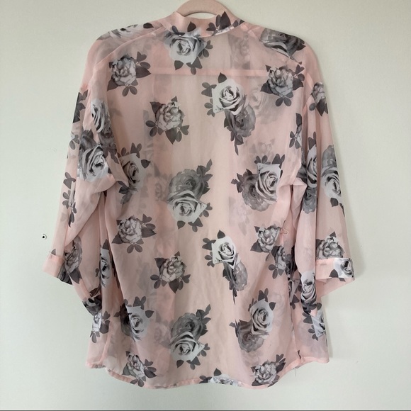 H&M Divided Floral Cardigan Kimono Blouse - Picture 2 of 3